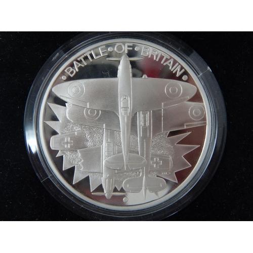 86 - Royal Mint 1990 Silver Proof 50th Anniversary of The Battle of Britain Commemorative Medallion 50mm ... 