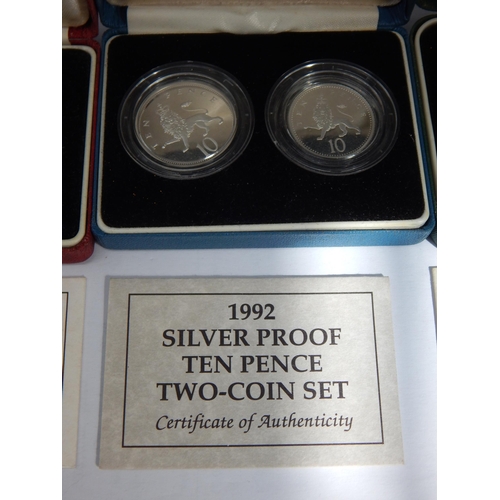 81 - Royal Mint 1990 Silver Proof Piedfort Five Pence Coin, 1990 Silver Proof Five Pence Two Coin Set, 19... 