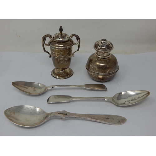 178 - A Quantity of Hallmarked Silver to Include a Pepper formed as a Trophy Cup, a Further Pepper & Three... 