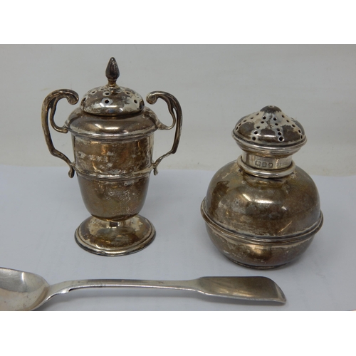 178 - A Quantity of Hallmarked Silver to Include a Pepper formed as a Trophy Cup, a Further Pepper & Three... 