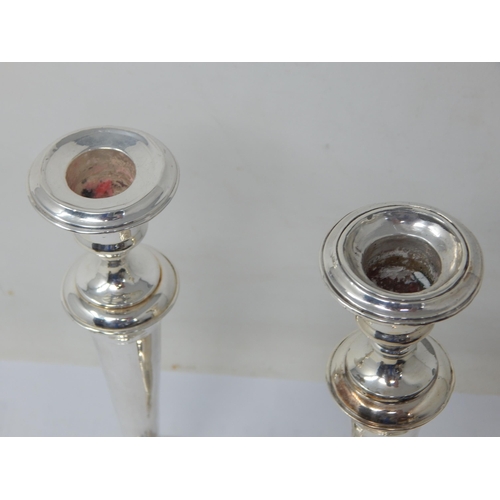 182 - A Pair of Silver Candlesticks Hallmarked Birmingham by Clark & Sewell, Date Letters Rubbed with Load... 