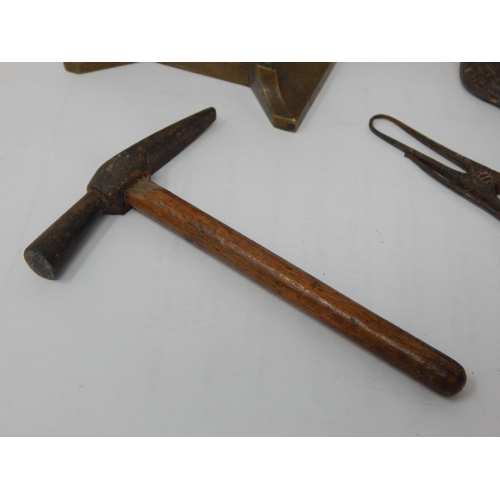 185 - A Small Quantity of Jewellers Tools Including Anvils, Grips & Hammer.