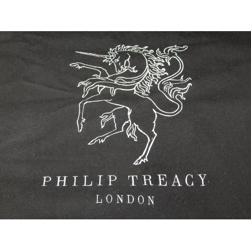 305 - PHILIP TREACY, LONDON: Black Clutch Bag with Snap Clap & Handle Revealing an Inner Zipped Pocket: As... 