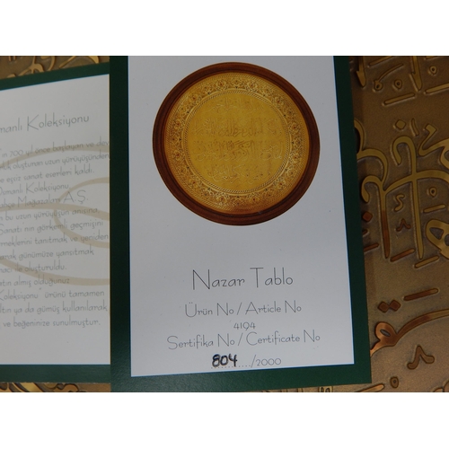 327 - PASABAHCE, Nazar Tablo, Limited Edition 804/2000, From the Ottoman Collection, In Dust Cover with Ou... 