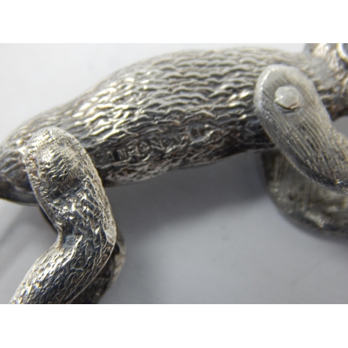 187 - Edwardian Novelty Silver Articulated Monkey: Hallmarked Birmingham 1908 by Crisford & Norris: Measur... 