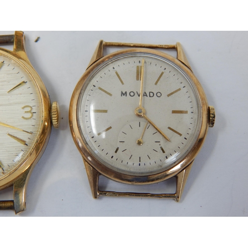 194 - 9ct Gold Movado Wristwatch with Subsidiary Seconds Dial A/F together with a group of further wristwa... 