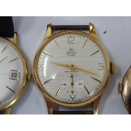 194 - 9ct Gold Movado Wristwatch with Subsidiary Seconds Dial A/F together with a group of further wristwa... 