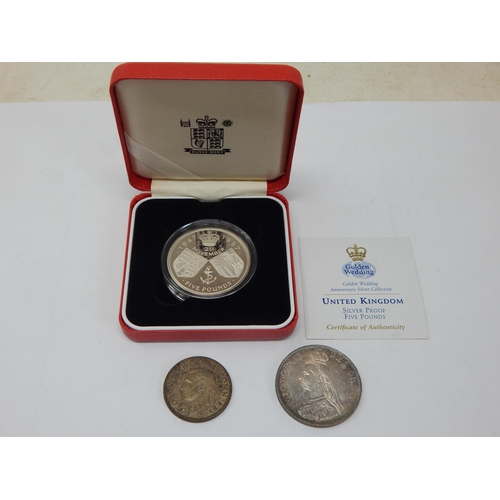 58 - Royal Mint Silver Proof 1997 Five Pounds commemorating the Golden Wedding of QEII & Prince Phillip i... 