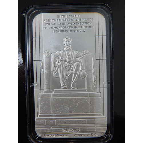 56 - 2015 Fine .999 Silver Proof High Relief Abraham Lincoln 1oz Coin in Case of Issue with COA & Origina... 