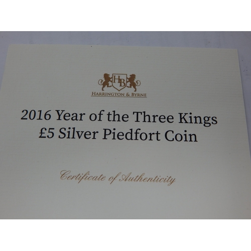 43 - 2016 Year of The Three Kings £5 Silver Proof Piedfort Coin 50g in Case of Issue with COA & Original ... 