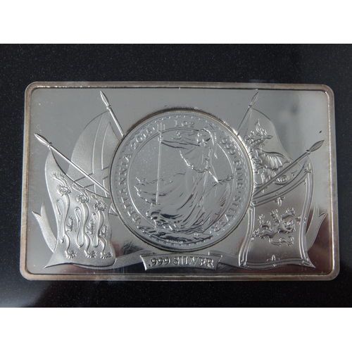 47 - Westminster Mint 5oz Silver Bullion Coin Bar set, containing a UNITED KINGDOM 1oz £2 Britannia 2015 ... 