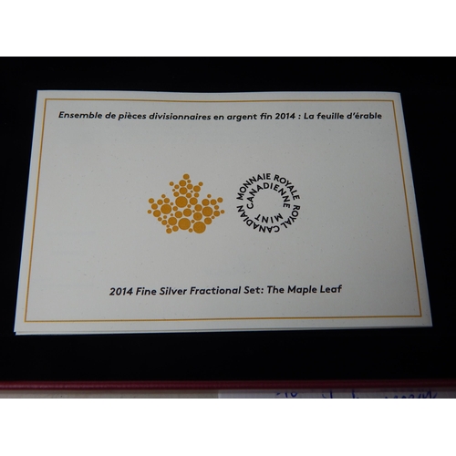 28 - 2014 Canada Fine .999 Silver Maple Leaf Premium Set of 5 Coins in Case of Issue with COA & Original ... 