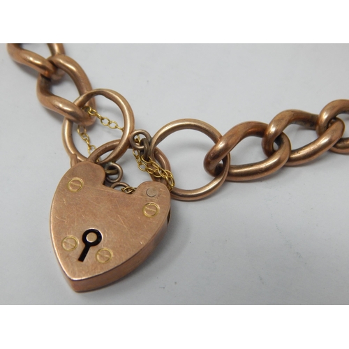 241 - 9ct Gold Padlock Bracelet: Weight 27.5g