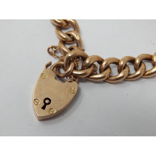 242 - 9ct Gold Padlock Bracelet: Weight 15.1g