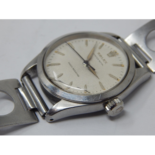 254 - Gentleman's 1950's Stainless Steel Rolex Oyster Royal Wristwatch, 31mm diameter: Condition Report: T... 