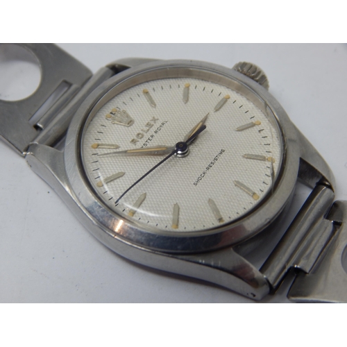 254 - Gentleman's 1950's Stainless Steel Rolex Oyster Royal Wristwatch, 31mm diameter: Condition Report: T... 