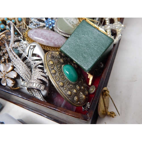 256 - Large Quantity of Antique & Later Costume Jewellery etc Including a Georgian Foiled Back Mourning Br... 