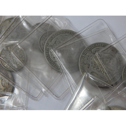 7F - QV Silver Mounted Shillings together with a large quantity of pre-1947 Silver coinage, mainly in coi... 