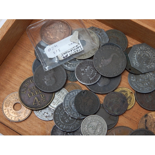 1 - Collection of early coins in a vintage cigar box including George 111 Cartwheel Twopence 1797, RFS H... 