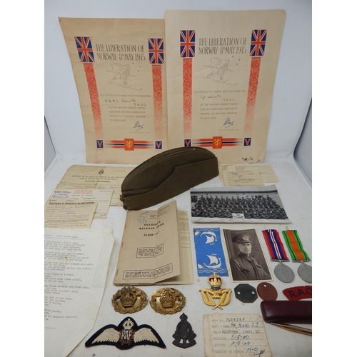 373 - WWII 7629329 PTE D.J MINNS R.A.O.C: A Collection of Items belonging to Private Minns Including His M... 