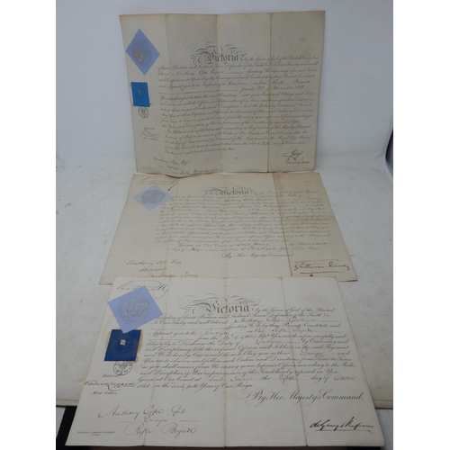 374 - Victorian Military Commission Documents Relating to Anthony Cope in 1860, 1873 & 1875 Captain of a R... 