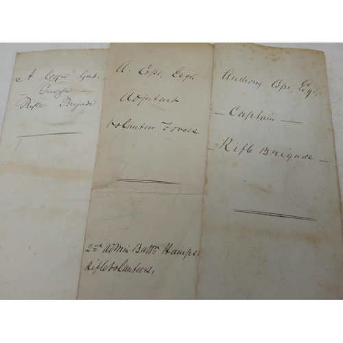 374 - Victorian Military Commission Documents Relating to Anthony Cope in 1860, 1873 & 1875 Captain of a R... 