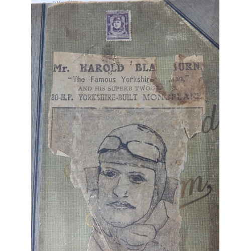 375 - Early Aviation: A Scrap Book Compiled by Miss Mai Bacon (English Actress) in 1913 recording her flig... 