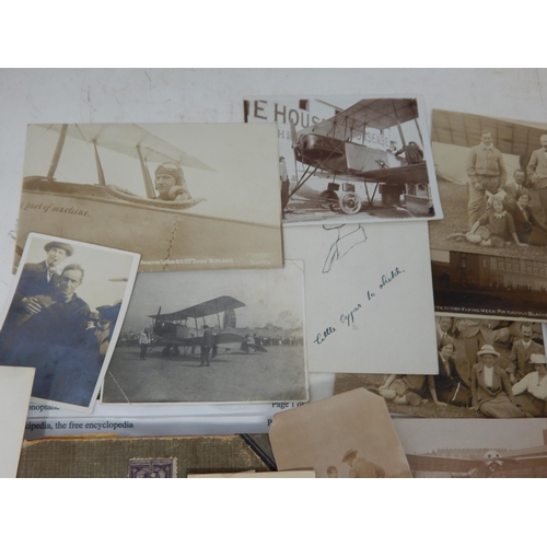 375 - Early Aviation: A Scrap Book Compiled by Miss Mai Bacon (English Actress) in 1913 recording her flig... 