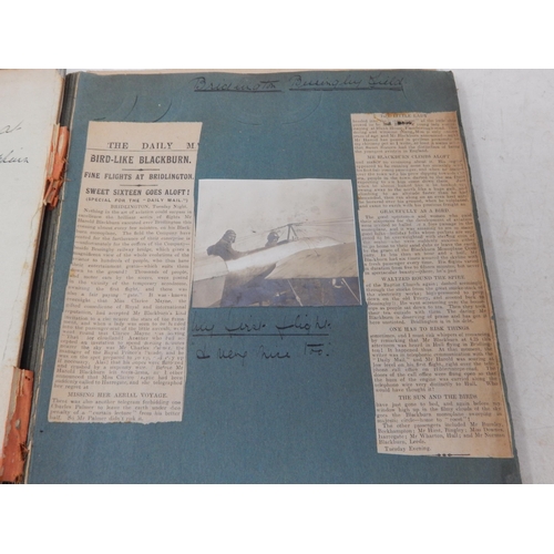 375 - Early Aviation: A Scrap Book Compiled by Miss Mai Bacon (English Actress) in 1913 recording her flig... 