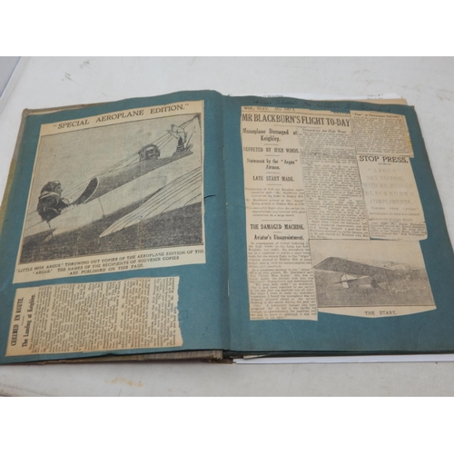 375 - Early Aviation: A Scrap Book Compiled by Miss Mai Bacon (English Actress) in 1913 recording her flig... 