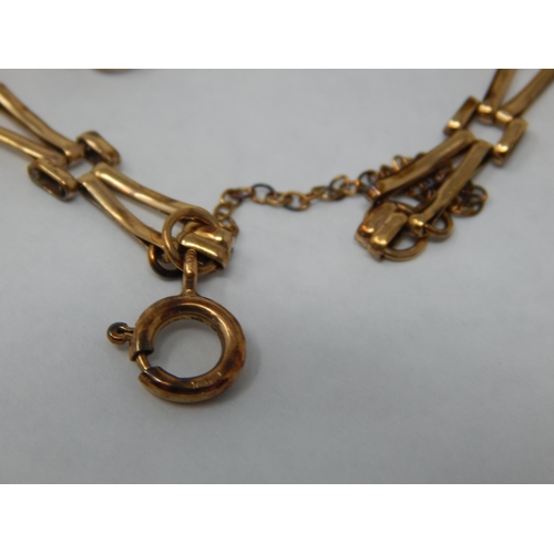 269 - 9ct Gold Fancy Link Bracelet with Safety Chain Measuring 18cm (4.3g) together with a 9ct Gold Ring, ... 