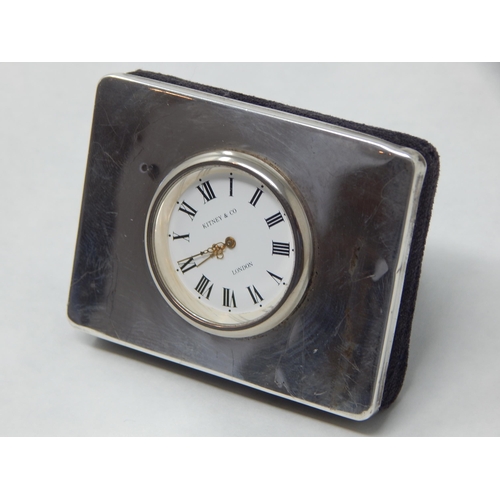 270 - A Kitney & Co, London Silver Cased Clock in Easel Frame Measuring 6.8cm x 5.2cm: Hallmarked London 1... 