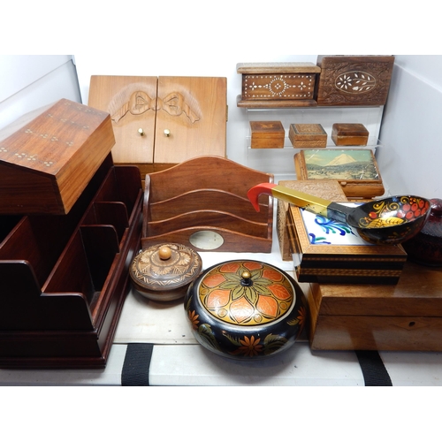 378 - A Large Quantity of Wooden Boxes etc Including a Twin Door Stationary Cabinet, Sorrento Jewellery Bo... 