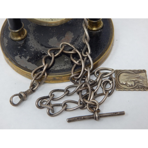 274 - Gentleman's Hallmarked Silver Pocket Watch & Albert Chain on Stand