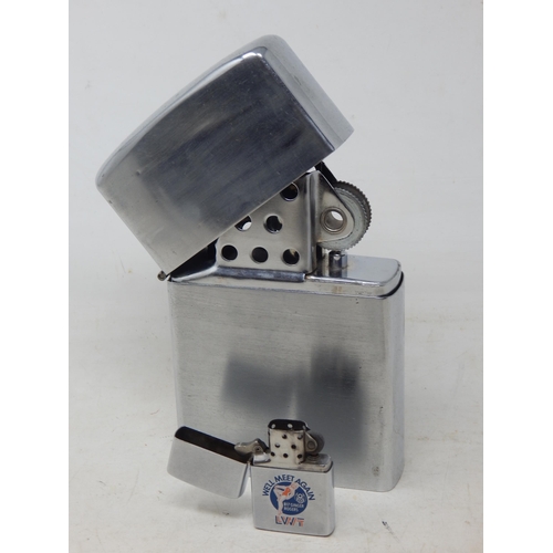 379 - Large Shop Display Petrol Lighter together with a Normal Size Zippo Petrol Lighter