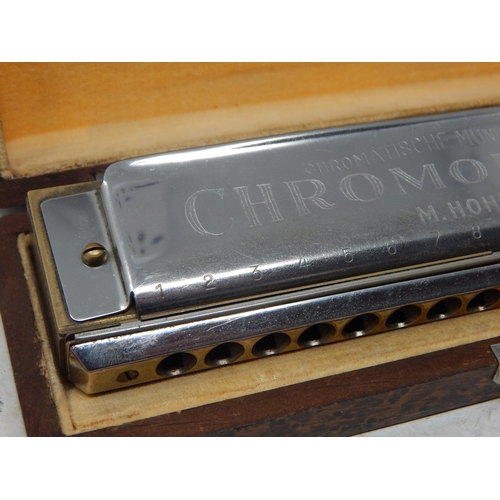 380 - HOHNER Chromonika III in Original Wooden Fitted Case