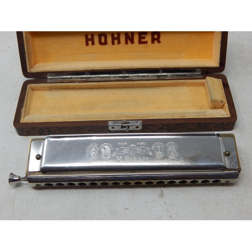 380 - HOHNER Chromonika III in Original Wooden Fitted Case