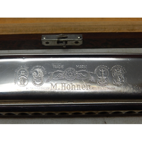 380 - HOHNER Chromonika III in Original Wooden Fitted Case