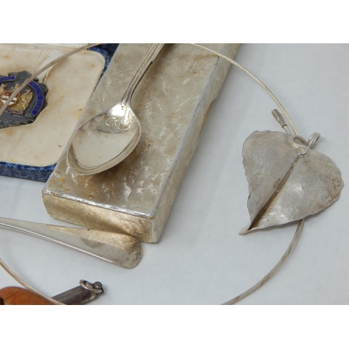 281 - A Quantity of Hallmarked Silver Including a Vesta Case, Cigar Piercer, Napkin Ring, Bangle, Decanter... 