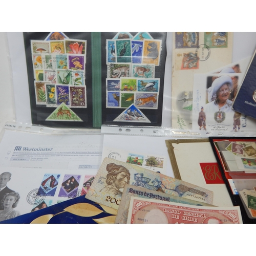 391 - A Collection of Early Punch Magazines, Stamps, FDC's, Banknotes, Postcard Album, 1972 FA Cup Medalli... 