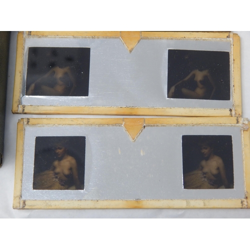 392 - 1950's Stereo Viewer with a Collection of Adult Material Slides of Naked/Semi Naked Ladies in Fitted... 