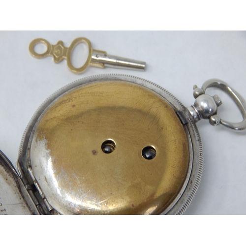 282 - Turkish Market silver key wind full hunter pocket watch with subsidiary seconds dial: The silver cas... 