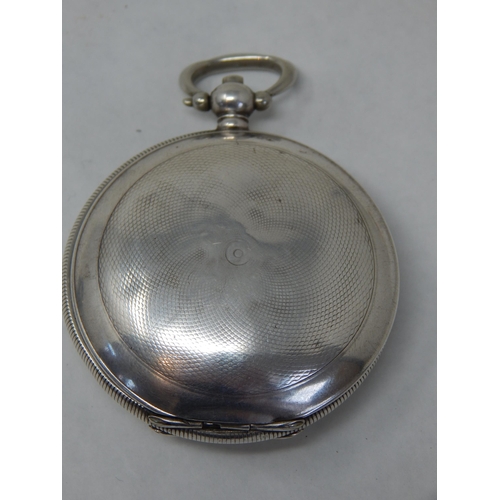 282 - Turkish Market silver key wind full hunter pocket watch with subsidiary seconds dial: The silver cas... 