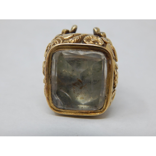 286 - 19th Century Yellow Metal Seal: Gross weight 14.8g