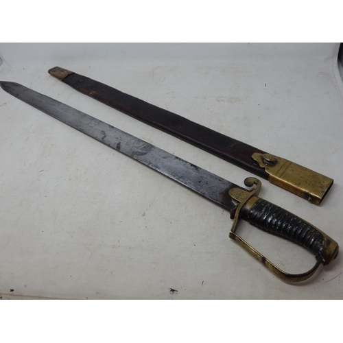 426 - 19th Century French Artillery Short Sword in Scabbard 75cm