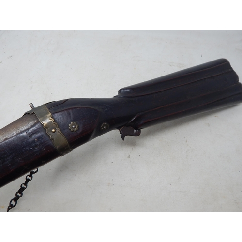 428 - 19th Century Middle Eastern Matchlock Rifle 170cm long A/F