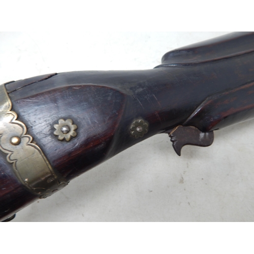 428 - 19th Century Middle Eastern Matchlock Rifle 170cm long A/F