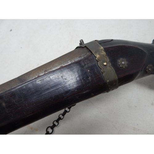 428 - 19th Century Middle Eastern Matchlock Rifle 170cm long A/F