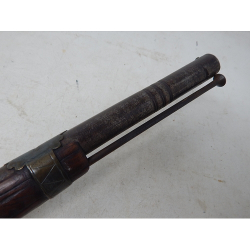 428 - 19th Century Middle Eastern Matchlock Rifle 170cm long A/F