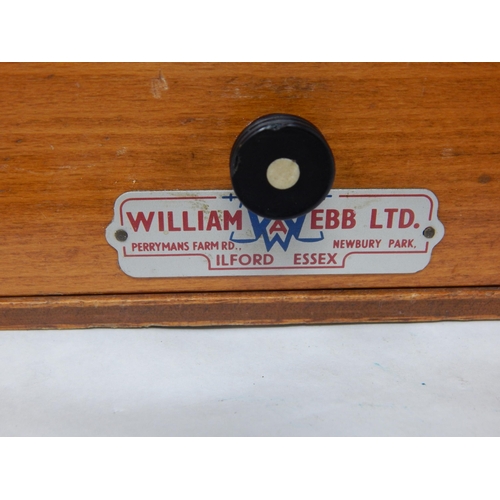 429 - Set of Brass Apothecary Scales in Fitted Wooden Case by William Webb, Essex: Complete with Weights